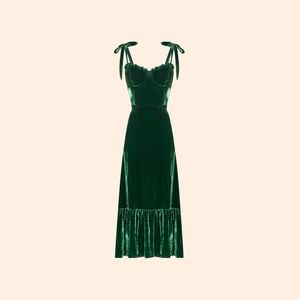 Reformation Antoinette Dress (Emerald)